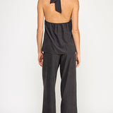 Wide Leg Drawstring Pant - black, womens pants/matching set collection