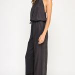Halter Vest With Button Front - black, womens top/matching set collection