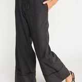 Wide Leg Drawstring Pant - black, womens pants/matching set collection