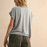 Short Sleeve Tencel Top - cement, womens shirt collection