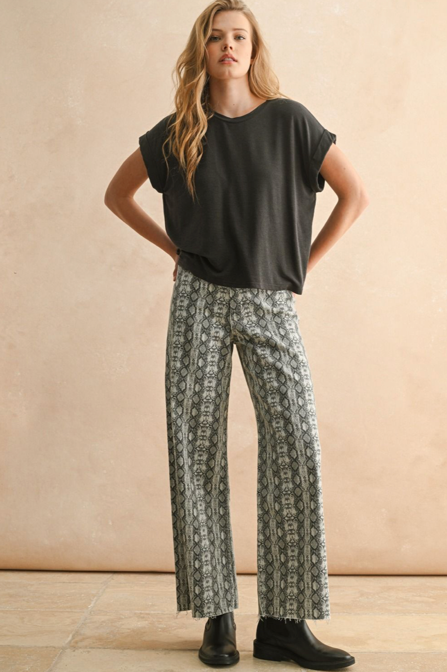 Short Sleeve Tencel Top - Charcoal, womens shirt collection