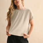 Short Sleeve Tencel Top - oatmeal, womens shirt collection