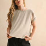 Short Sleeve Tencel Top - oatmeal, womens shirt collection