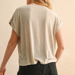 Short Sleeve Tencel Top - oatmeal, womens shirt collection