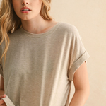 Short Sleeve Tencel Top - oatmeal, womens shirt collection