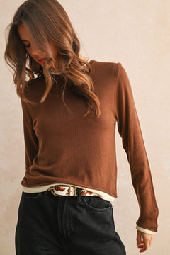 Long Sleeve Looks Layered Knit Top