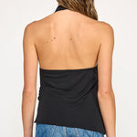 Cowl Neck Halter Top - Black, Women's Tops Collection