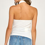 Cowl Neck Halter Top - Off White, Women's Tops Collection