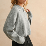 Stitch Detail Pullover Sweater - grey, womens sweater collection