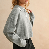 Stitch Detail Pullover Sweater - grey, womens sweater collection