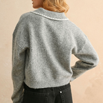 Stitch Detail Pullover Sweater - grey, womens sweater collection