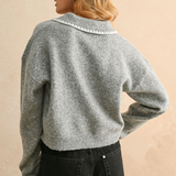 Stitch Detail Pullover Sweater - grey, womens sweater collection