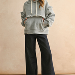 Ruffle Detail Sweatshirt - Heather Grey, Women's Tops Collection