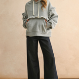 Ruffle Detail Sweatshirt - Heather Grey, Women's Tops Collection