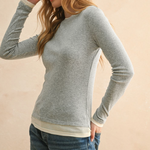 Light Weight Long Sleeve Top - Grey, Women's Tops Collection