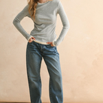 Light Weight Long Sleeve Top - Grey, Women's Tops Collection