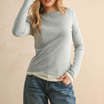 Light Weight Long Sleeve Top - Grey, Women's Tops Collection