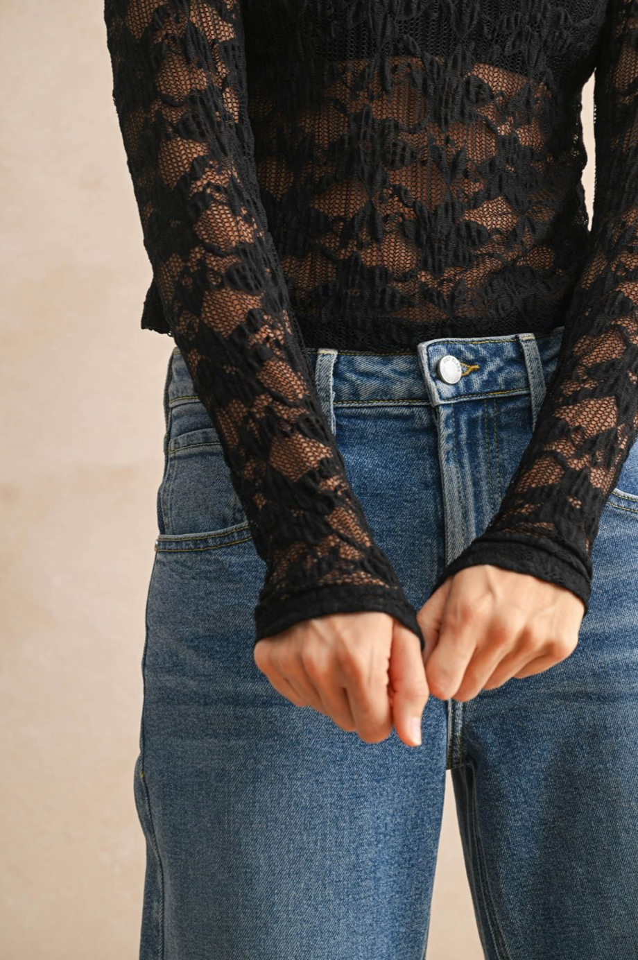 Floral Textured Top - black, womens top collection