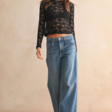Floral Textured Top - black, womens top collection