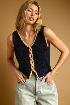 Reversible Twist Detail Knit Top