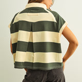Wide Stripe Polo Top