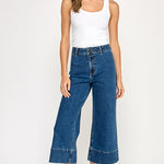Wide Leg Crop Denim Pant - Denim, Women's Pants Collection