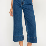 Wide Leg Crop Denim Pant - Denim, Women's Pants Collection
