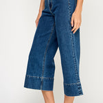 Wide Leg Crop Denim Pant - Denim, Women's Pants Collection