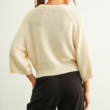 Round Neck 3/4 Sleeve Knit Top