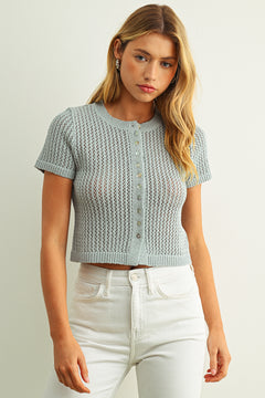Button Front Knit Top