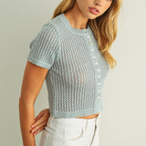 Button Front Knit Top
