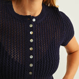 Button Front Knit Top