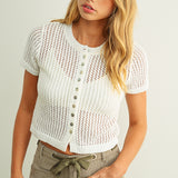 Button Front Knit Top