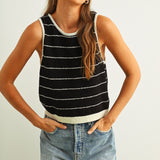 Pinstripe Knit Top