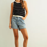 Pinstripe Knit Top