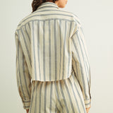 Stripe Elastic Band Waist Shorts