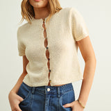 Multi Button Short Sleeve Top
