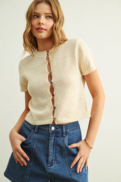 Multi Button Short Sleeve Top
