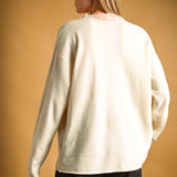 Lace Contrast Knit Top
