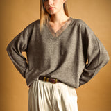 Lace Contrast Knit Top