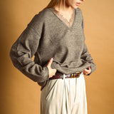 Lace Contrast Knit Top