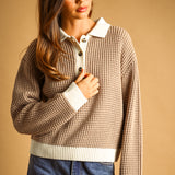 Waffle Pattern Sweater Top
