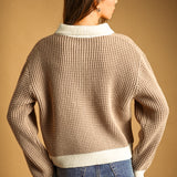 Waffle Pattern Sweater Top