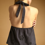 Floral Embroidered Halter Top