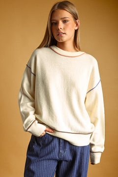 Contrast Detail Light Knit Top
