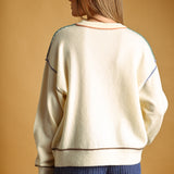 Contrast Detail Light Knit Top