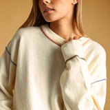 Contrast Detail Light Knit Top