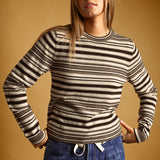 Multi Color Striped Round Neck Top