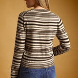 Multi Color Striped Round Neck Top