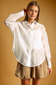 Pin Stripe Sheer Top